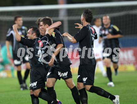 Fussball. Erste Liga. RZ Pellets WAC/St. Andrae gegen Cashpoint SCR Altach. Torjubel Altach. Wolfsberg, 30.9.2011. 
Foto: Kuess

---
pressefotos, pressefotografie, kuess, qs, qspictures, sport, bild, bilder, bilddatenbank