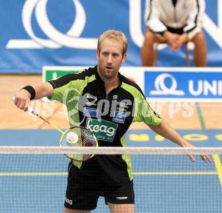 Badminton.  Michael Trojan. Klagenfurt, 24.9.2011.
Foto: Kuess
---
pressefotos, pressefotografie, kuess, qs, qspictures, sport, bild, bilder, bilddatenbank