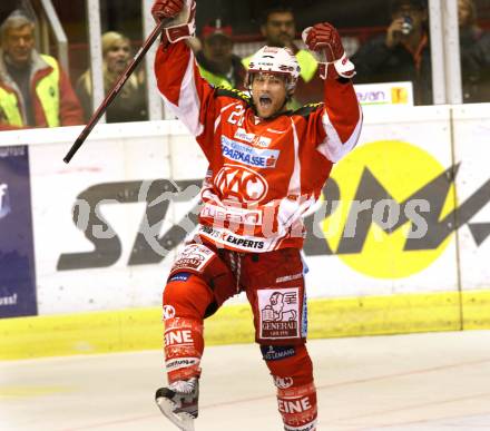 EBEL. Eishockey Bundesliga.  KAC gegen UPC Vienna Capitals. Torjubel KAC, LAMMERS John. Klagenfurt, 7.10.2011.
Foto: Kuess 

---
pressefotos, pressefotografie, kuess, qs, qspictures, sport, bild, bilder, bilddatenbank