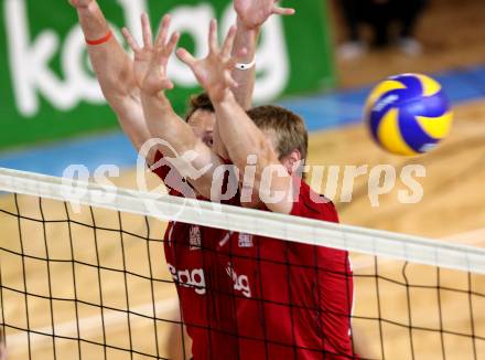 Volleyball. VBK Woerthersee Loewen gegen BLH - Amstetten. Zornig Jeff, Joel Miller. Klagenfurt, 8.10.2011.
Foto: kuess
---
pressefotos, pressefotografie, kuess, qs, qspictures, sport, bild, bilder, bilddatenbank