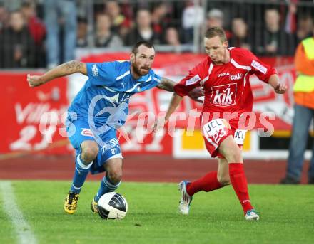 Fussball Regionalliga. VSV gegen GAK. Rok Pavlicic,  (VSV), Patrick Durlacher (GAK). Villach, 8.10.2011.
Foto: Kuess
---
pressefotos, pressefotografie, kuess, qs, qspictures, sport, bild, bilder, bilddatenbank