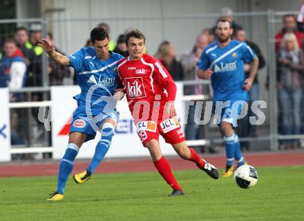 Fussball Regionalliga. VSV gegen GAK. Denis Curic,  (VSV), Michael Hofer (GAK). Villach, 8.10.2011.
Foto: Kuess
---
pressefotos, pressefotografie, kuess, qs, qspictures, sport, bild, bilder, bilddatenbank