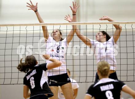 Volleyball Bundesliga. AVL. ATSC Wildcats gegen UVC Graz. Birgit Wuestenhagen, Emmy Blouin (Wildcats). Klagenfurt, 12.10.2011.
Foto: Kuess
---
pressefotos, pressefotografie, kuess, qs, qspictures, sport, bild, bilder, bilddatenbank