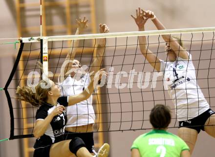 Volleyball Bundesliga. AVL. ATSC Wildcats gegen UVC Graz. Eva Kriegel, Sabrina Mueller (Wildcats). Klagenfurt, 12.10.2011.
Foto: Kuess
---
pressefotos, pressefotografie, kuess, qs, qspictures, sport, bild, bilder, bilddatenbank