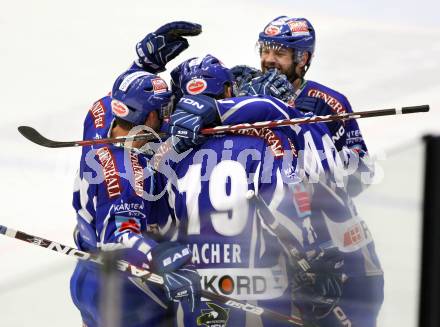 EBEL. Eishockey Bundesliga. EC Rekord Fenster VSV gegen SAPA Fehervar AV19.  Jubel  (VSV). Villach, am 14.10.2011.
Foto: Kuess 


---
pressefotos, pressefotografie, kuess, qs, qspictures, sport, bild, bilder, bilddatenbank