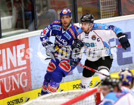 EBEL. Eishockey Bundesliga. EC Rekord Fenster VSV gegen SAPA Fehervar AV19. KUZNIK Greg (VSV), TOKAJI Viktor (Alba Volan). Villach, am 14.10.2011.
Foto: Kuess 


---
pressefotos, pressefotografie, kuess, qs, qspictures, sport, bild, bilder, bilddatenbank