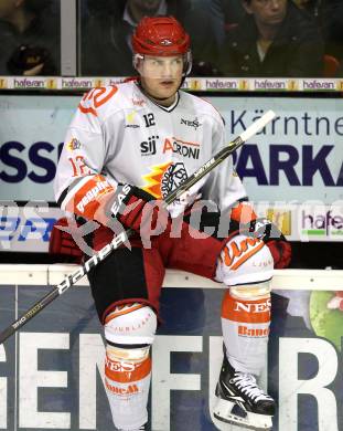 EBEL. Eishockey Bundesliga. KAC gegen HK Acroni Jesenice. Lukas Hvila (Jesenice). Klagenfurt, am 14.10.2011.
Foto: Kuess

---
pressefotos, pressefotografie, kuess, qs, qspictures, sport, bild, bilder, bilddatenbank