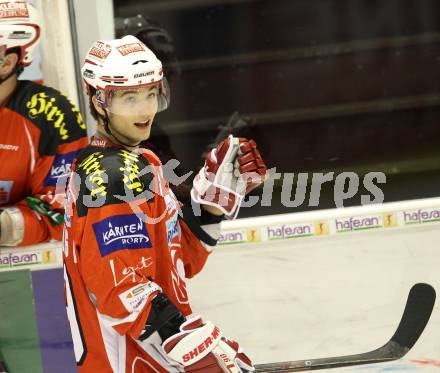 EBEL. Eishockey Bundesliga. KAC gegen HK Acroni Jesenice. Raphael Herburger (KAC). Klagenfurt, am 14.10.2011.
Foto: Kuess

---
pressefotos, pressefotografie, kuess, qs, qspictures, sport, bild, bilder, bilddatenbank