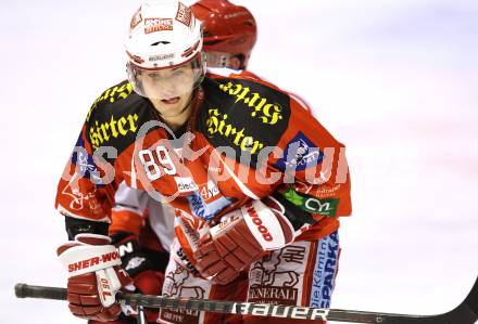 EBEL. Eishockey Bundesliga. KAC gegen HK Acroni Jesenice. Raphael Herburger (KAC). Klagenfurt, am 14.10.2011.
Foto: Kuess

---
pressefotos, pressefotografie, kuess, qs, qspictures, sport, bild, bilder, bilddatenbank
