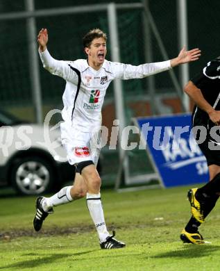 Fussball. Erste Liga. RZ Pellets WAC/St. Andrae gegen TSV Sparkasse Hartberg. Jubel Falk Christian (WAC). Wolfsberg, 21.10.2011. 
Foto: Kuess

---
pressefotos, pressefotografie, kuess, qs, qspictures, sport, bild, bilder, bilddatenbank