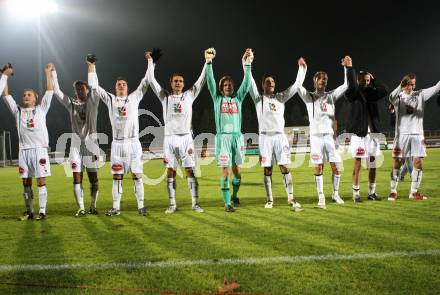 Fussball. Erste Liga. RZ Pellets WAC/St. Andrae gegen TSV Sparkasse Hartberg. Jubel WAC. Wolfsberg, 21.10.2011. 
Foto: Kuess

---
pressefotos, pressefotografie, kuess, qs, qspictures, sport, bild, bilder, bilddatenbank