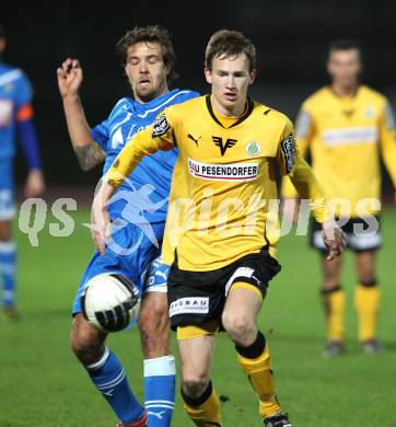 Fussball Regionalliga. VSV gegen Voecklamarkt. Michael Kirisits (VSV), Stefan Kirnbauer (Voecklamarkt). Villach, am 22.10.2011.
Foto: Kuess
---
pressefotos, pressefotografie, kuess, qs, qspictures, sport, bild, bilder, bilddatenbank