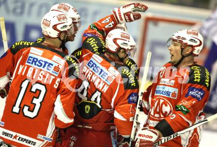 EBEL. Eishockey Bundesliga. KAC gegen VSV. Torjubel KAC. Klagenfurt, am 25.10.2011.
Foto: Kuess

---
pressefotos, pressefotografie, kuess, qs, qspictures, sport, bild, bilder, bilddatenbank