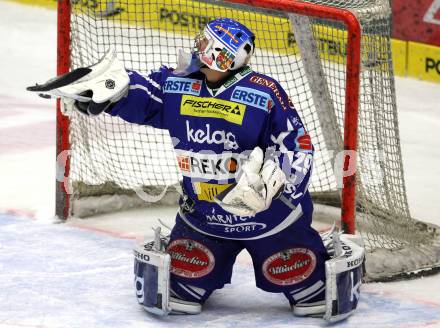 EBEL. Eishockey Bundesliga. EC Rekord Fenster VSV gegen UPC Vienna Capitals. Bernhard Starkbaum (VSV). Villach, am 21.10.2011.
Foto: Kuess 


---
pressefotos, pressefotografie, kuess, qs, qspictures, sport, bild, bilder, bilddatenbank