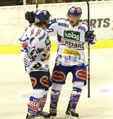 EBEL. Eishockey Bundesliga. KAC gegen VSV. Torjubel Andreas Wiedergut (VSV). Klagenfurt, am 25.10.2011.
Foto: Kuess

---
pressefotos, pressefotografie, kuess, qs, qspictures, sport, bild, bilder, bilddatenbank