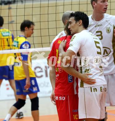 Volleyball. CEV Volleyball Cup. SK Aich/Dob gegen AS Cannes. Enttaeuscht  (Aich/Dob). Bleiburg, 26. 10.2011
Foto: Kuess

---
pressefotos, pressefotografie, kuess, qs, qspictures, sport, bild, bilder, bilddatenbank