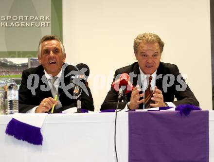 Fussball Regionalliga. SK Austria Kaernten. Pressekonferenz.  Matthias Dollinger sen., Peter Svetits. Klagenfurt, am 27.10.2011.
Foto: Kuess
---
pressefotos, pressefotografie, kuess, qs, qspictures, sport, bild, bilder, bilddatenbank