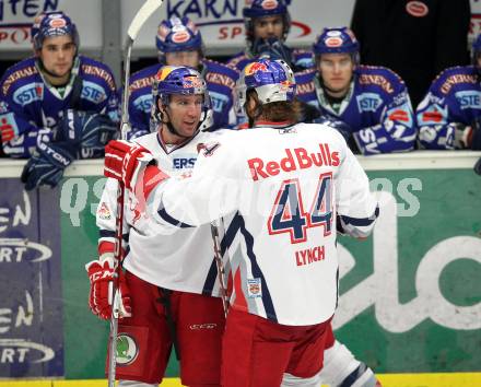 EBEL. Eishockey Bundesliga. EC Rekord Fenster VSV gegen EC Red Bull Salzburg. Torjubel Salzburg). Villach, am 28.10.2011.
Foto: Kuess 


---
pressefotos, pressefotografie, kuess, qs, qspictures, sport, bild, bilder, bilddatenbank