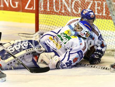 EBEL. Eishockey Bundesliga. KAC gegen VSV. Bernhard Starkbaum (VSV). Klagenfurt, am 25.10.2011.
Foto: Kuess

---
pressefotos, pressefotografie, kuess, qs, qspictures, sport, bild, bilder, bilddatenbank