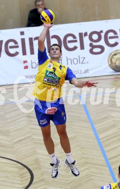 Volleyball. CEV Volleyball Cup. SK Aich/Dob gegen AS Cannes. Michal Hruska  (Aich/Dob). Bleiburg, 26. 10.2011
Foto: Kuess
---
pressefotos, pressefotografie, kuess, qs, qspictures, sport, bild, bilder, bilddatenbank