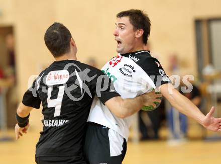 Handball Bundesliga. SC Ferlach gegen HCK 59. Daniel Plesej (Ferlach), Patrick Jochum (HCK). Ferlach, 29.10.2011.
Foto: Kuess
---
pressefotos, pressefotografie, kuess, qs, qspictures, sport, bild, bilder, bilddatenbank