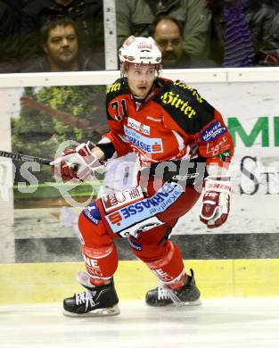 EBEL. Eishockey Bundesliga. KAC gegen KHL Medvescak Zagreb. MORRISON Jordan (KAC). Klagenfurt, am 1.11.2011.
Foto: Kuess

---
pressefotos, pressefotografie, kuess, qs, qspictures, sport, bild, bilder, bilddatenbank