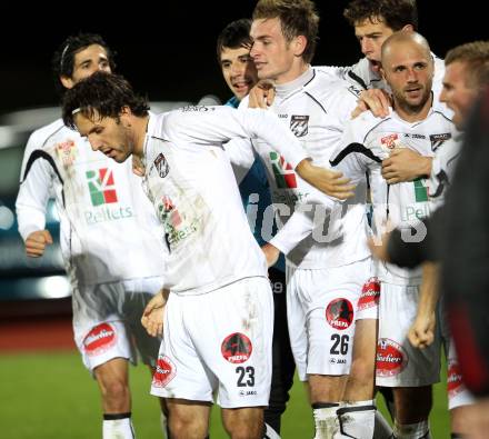 Fussball. Erste Liga. RZ Pellets WAC/St. Andrae gegen  LASK. Jubel (WAC). Wolfsberg, 4.11.2010. 
Foto: Kuess

---
pressefotos, pressefotografie, kuess, qs, qspictures, sport, bild, bilder, bilddatenbank