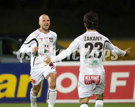 Fussball. Erste Liga. RZ Pellets WAC/St. Andrae gegen  LASK. Jubel Stueckler Stephan Mathias (WAC). Wolfsberg, 4.11.2010. 
Foto: Kuess

---
pressefotos, pressefotografie, kuess, qs, qspictures, sport, bild, bilder, bilddatenbank