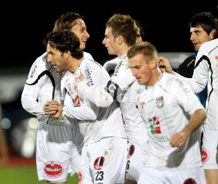 Fussball. Erste Liga. RZ Pellets WAC/St. Andrae gegen  LASK. Jubel (WAC). Wolfsberg, 4.11.2010. 
Foto: Kuess

---
pressefotos, pressefotografie, kuess, qs, qspictures, sport, bild, bilder, bilddatenbank