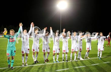 Fussball. Erste Liga. RZ Pellets WAC/St. Andrae gegen  LASK. Jubel WAC. Wolfsberg, 4.11.2010. 
Foto: Kuess

---
pressefotos, pressefotografie, kuess, qs, qspictures, sport, bild, bilder, bilddatenbank