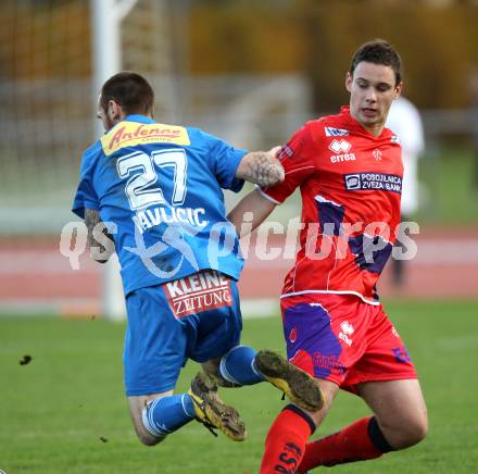 Fussball. Regionalliga. VSV gegen SAK. Rok Pavlicic, (VSV), Patrick Lausegger (SAK). Villach, 5.11.2011.
Foto: Kuess
---
pressefotos, pressefotografie, kuess, qs, qspictures, sport, bild, bilder, bilddatenbank