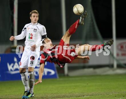 Fussball. Erste Liga. RZ Pellets WAC/St. Andrae gegen  LASK. Michael Sollbauer, (WAC), Johannes Aigner (LASK). Wolfsberg, 4.11.2010. 
Foto: Kuess

---
pressefotos, pressefotografie, kuess, qs, qspictures, sport, bild, bilder, bilddatenbank