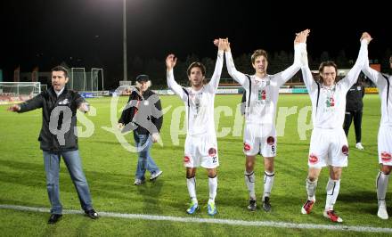 Fussball. Erste Liga. RZ Pellets WAC/St. Andrae gegen  LASK. Jubel WAC. Wolfsberg, 4.11.2010. 
Foto: Kuess

---
pressefotos, pressefotografie, kuess, qs, qspictures, sport, bild, bilder, bilddatenbank