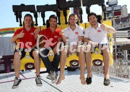 EBEL. Eishockey Bundesliga. Stephan Geier, Raphael Herburger, Markus Pirmann, Tyler Spurgeon. Klagenfurt, am 14.9.2011.
Foto: Kuess
---
pressefotos, pressefotografie, kuess, qs, qspictures, sport, bild, bilder, bilddatenbank