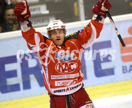 EBEL. Eishockey Bundesliga. KAC gegen HDD TILIA Olimpija Ljubljana. Torjubel TENUTE Joseph Joey (KAC). Klagenfurt, am 16.11.2011.
Foto: Kuess

---
pressefotos, pressefotografie, kuess, qs, qspictures, sport, bild, bilder, bilddatenbank