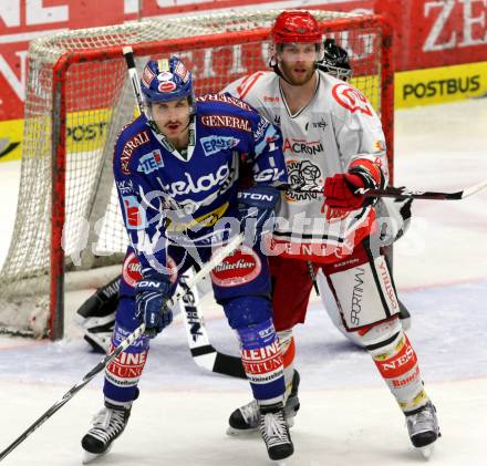 EBEL. Eishockey Bundesliga. EC Rekord Fenster VSV gegen HK Acroni Jesenice.  WANVIG Kyle (VSV), TAVZELJ Andrej (Jesenice). Villach, am 18.11.2011.
Foto: Kuess 


---
pressefotos, pressefotografie, kuess, qs, qspictures, sport, bild, bilder, bilddatenbank