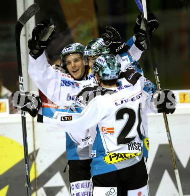 EBEL. Eishockey Bundesliga. KAC gegen EHC LIWEST Linz. Torjubel Linz. Klagenfurt, am 18.11.2011.
Foto: Kuess

---
pressefotos, pressefotografie, kuess, qs, qspictures, sport, bild, bilder, bilddatenbank