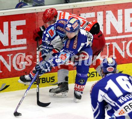 EBEL. Eishockey Bundesliga. EC Rekord Fenster VSV gegen HK Acroni Jesenice.  KASPITZ Roland (VSV), ANKERST Jaka (Jesenice). Villach, am 18.11.2011.
Foto: Kuess 


---
pressefotos, pressefotografie, kuess, qs, qspictures, sport, bild, bilder, bilddatenbank