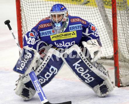 EBEL. Eishockey Bundesliga. EC Rekord Fenster VSV gegen HC Orli Znojmo.   Bernhard Starkbaum (VSV). Villach, am 16.11.2011.
Foto: Kuess 


---
pressefotos, pressefotografie, kuess, qs, qspictures, sport, bild, bilder, bilddatenbank