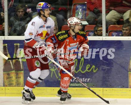 EBEL. Eishockey Bundesliga. KAC gegen EC RED BULL SALZBURG. RATZ Herbert (KAC), REGIER Steven (Salzburg). Klagenfurt, am 22.11.2011.
Foto: Kuess

---
pressefotos, pressefotografie, kuess, qs, qspictures, sport, bild, bilder, bilddatenbank