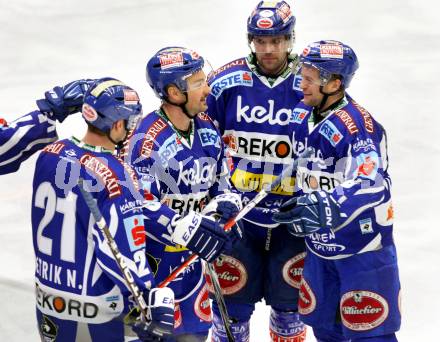 EBEL. Eishockey Bundesliga. EC Rekord Fenster VSV gegen Moser Medical Graz 99ers. Torjubel  (VSV). Villach, am 25.11.2011.
Foto: Kuess 


---
pressefotos, pressefotografie, kuess, qs, qspictures, sport, bild, bilder, bilddatenbank