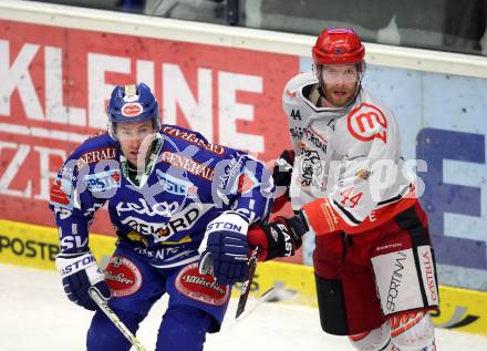 EBEL. Eishockey Bundesliga. EC Rekord Fenster VSV gegen HK Jesenice.  Tomaz Razingar, (VSV), Andrej Tavzelj (HK Jesenice). Villach, am 27.11.2011.
Foto: Kuess 


---
pressefotos, pressefotografie, kuess, qs, qspictures, sport, bild, bilder, bilddatenbank