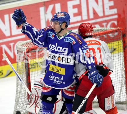 EBEL. Eishockey Bundesliga. EC Rekord Fenster VSV gegen HK Jesenice.  Torjubel Kyle Wanvig (VSV). Villach, am 27.11.2011.
Foto: Kuess 


---
pressefotos, pressefotografie, kuess, qs, qspictures, sport, bild, bilder, bilddatenbank