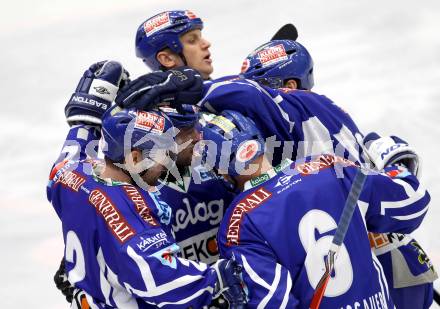 EBEL. Eishockey Bundesliga. EC Rekord Fenster VSV gegen HK Jesenice.  Torjubel (VSV). Villach, am 27.11.2011.
Foto: Kuess 


---
pressefotos, pressefotografie, kuess, qs, qspictures, sport, bild, bilder, bilddatenbank