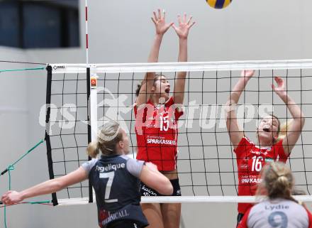 Volleyball Europacup. CEV Challenge Cup. ATSC Wildcats gege Irmato VC Wert. Sonja Katz, Thyra Mauch (Wildcats). Klagenfurt, am 29.11.2011.
Foto: Kuess
---
pressefotos, pressefotografie, kuess, qs, qspictures, sport, bild, bilder, bilddatenbank