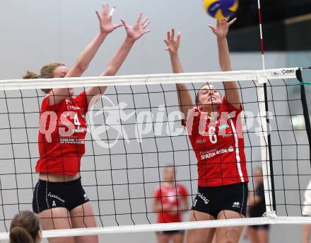 Volleyball Europacup. CEV Challenge Cup. ATSC Wildcats gege Irmato VC Wert.  Sabrina Mueller, Rosalinda Seidl (Wildcats). Klagenfurt, am 29.11.2011.
Foto: Kuess
---
pressefotos, pressefotografie, kuess, qs, qspictures, sport, bild, bilder, bilddatenbank