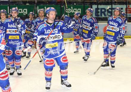 EBEL. Eishockey Bundesliga. VSV gegen HDD TILIA Olimpija Ljubljana. Jubel Gerhard Unterluggauer (VSV), (Laibach). Klagenfurt, am 4.12.2011.
Foto: Kuess

---
pressefotos, pressefotografie, kuess, qs, qspictures, sport, bild, bilder, bilddatenbank