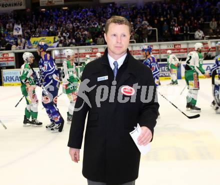 EBEL. Eishockey Bundesliga. VSV gegen HDD TILIA Olimpija Ljubljana. Trainer Mike Stewart (VSV), (Laibach). Klagenfurt, am 4.12.2011.
Foto: Kuess

---
pressefotos, pressefotografie, kuess, qs, qspictures, sport, bild, bilder, bilddatenbank