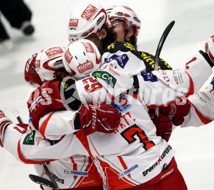 EBEL. Eishockey Bundesliga. EC Rekord Fenster VSV gegen KAC. Torjubel KAC. Villach, am 9.12.2011.
Foto: Kuess 


---
pressefotos, pressefotografie, kuess, qs, qspictures, sport, bild, bilder, bilddatenbank