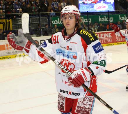 EBEL. Eishockey Bundesliga. EC Rekord Fenster VSV gegen KAC.  Maximilian Isopp (KAC). Villach, am 9.12.2011.
Foto: Kuess 


---
pressefotos, pressefotografie, kuess, qs, qspictures, sport, bild, bilder, bilddatenbank
